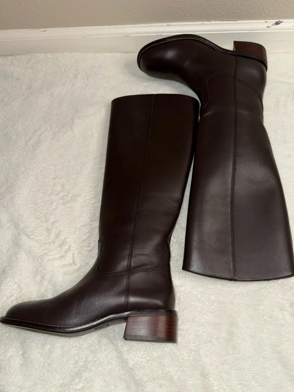 Blonde Freya Waterproof Java Brown Leather Knee-High Riding Boots - Sz 9M, NWOB